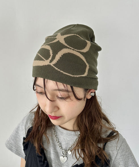 モチーフジャガードビーニー | CL5233818 | カーキ