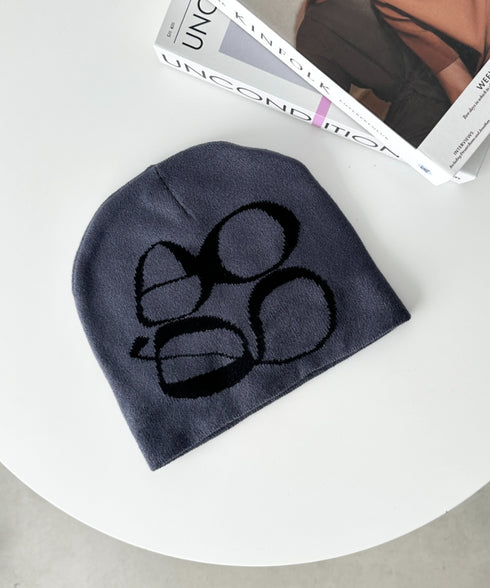 モチーフジャガードビーニー | CL5233818 | チャコールグレー