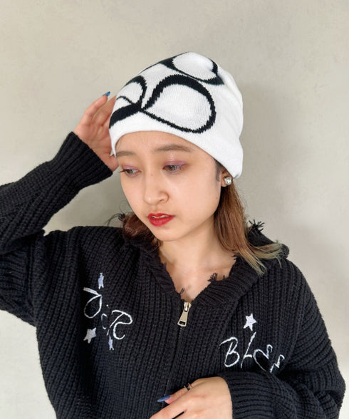モチーフジャガードビーニー | CL5233818 | ホワイト