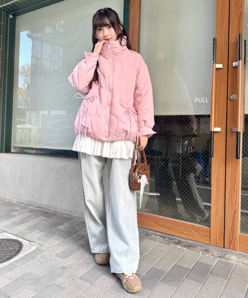 ハートキルティングリボンオーバージャケット | LO22340180 | ピンク