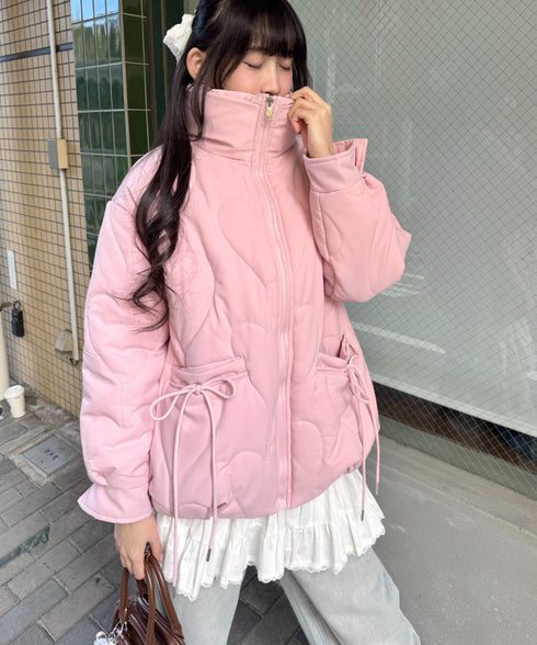 ハートキルティングリボンオーバージャケット | LO22340180 | ピンク