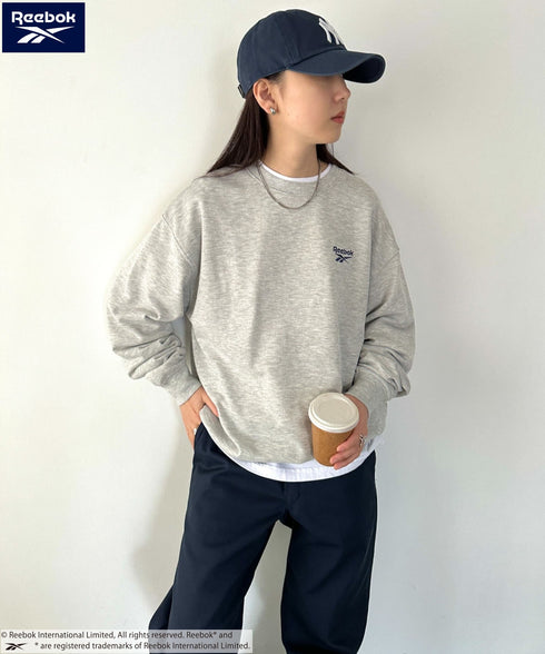 【WEB限定 別注】Reebok(リーボック)/ワンポイント 刺繍ロゴ クルーネック スウェット | IM2234029 | グレー