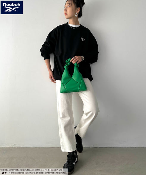 【WEB限定 別注】Reebok(リーボック)/ワンポイント 刺繍ロゴ クルーネック スウェット | IM2234029 | ブラック