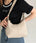 round moon shoulder bag／ワンハンドルラウンドムーンPUショルダーバッグ | UN12410052 | グレイッシュベージュ