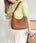 round moon shoulder bag／ワンハンドルラウンドムーンPUショルダーバッグ | UN12410052 | ブラウン