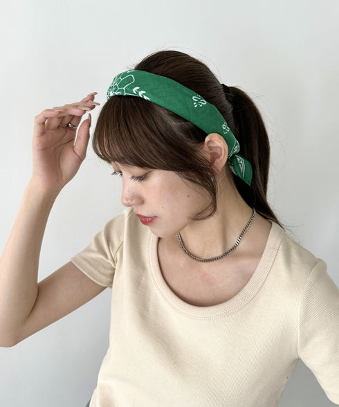 THE NORTH FACE(ザ・ノースフェイス)/コットン プリント バンダナ スカーフ/BANDANA_PAISLEY_80'S/PINE CONE | IM6243034 | グリーン