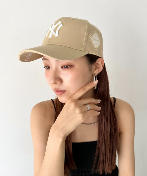 MLB Korea(エムエルビーコリア)/ダイヤモンド刺繍ロゴパッチボールキャップ メジャーリーグ べースボール ロゴキャップ サイズ調整可能/DIAMOND LOGO PATCH BALL CAP | AT52410317 | ベージュ