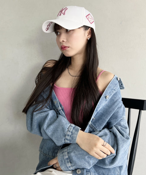 MLB Korea(エムエルビーコリア)/ダイヤモンド刺繍ロゴパッチボールキャップ メジャーリーグ べースボール ロゴキャップ サイズ調整可能/DIAMOND LOGO PATCH BALL CAP | AT52410317 | ホワイト