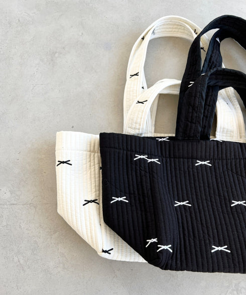 リボン刺繍イブルビッグトートバッグ | LO12410359 | ブラック