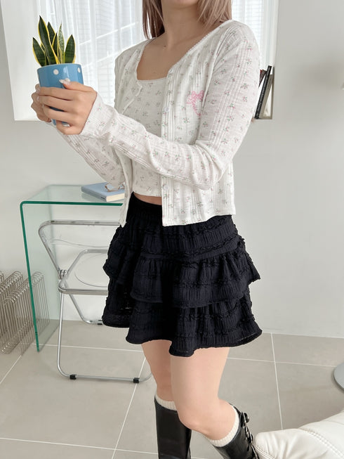 レースティアードミニスカート | SL2251614 | ブラック