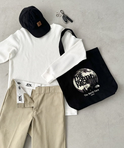国内未発売 THE NORTH FACE(ザ・ノースフェイス)/A4対応 大容量 プリント コットン キャンバストートバッグ/TNF COTTON TOTE SEOUL | IM12410399 | ブラック