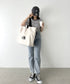 　THE NORTH FACE(ザ・ノースフェイス)/ショッパーバッグ エコバッグ 大容量 大きいサイズ/TNF SHOPPER BAG L | IM1242022 | クリーム