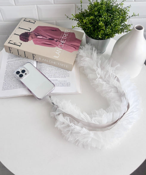 【７色展開】チュールフリルスマホショルダー | CL6241515 | ホワイト