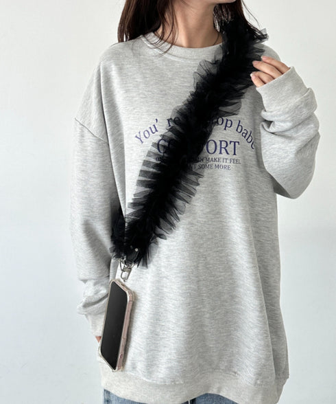 【７色展開】チュールフリルスマホショルダー | CL6241515 | ブラック