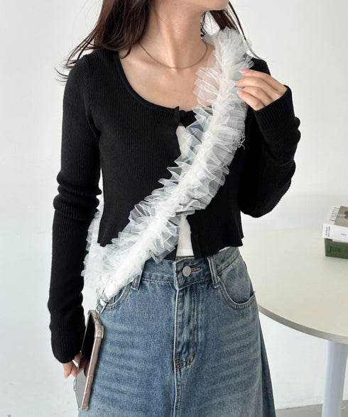 【７色展開】チュールフリルスマホショルダー | CL6241515 | ホワイト