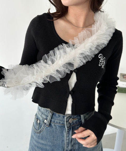 【７色展開】チュールフリルスマホショルダー | CL6241515 | ホワイト