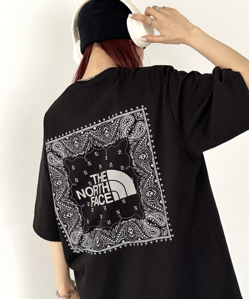 THE NORTH FACE(ザ・ノースフェイス)/ビッグロゴ プリント バンダナ 半袖 Tシャツ/M'S BANDANA S/S R/TEE | IM2251068 | ブラック