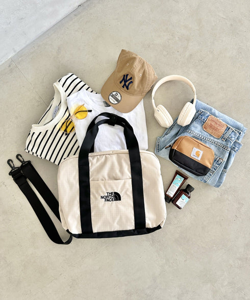 THE NORTH FACE(ザ・ノースフェイス)/大容量 2WAY ヘリテージ カーゴ ボストンバッグ/HERITAGE CARGO M | IM1243037 | サンドベージュ