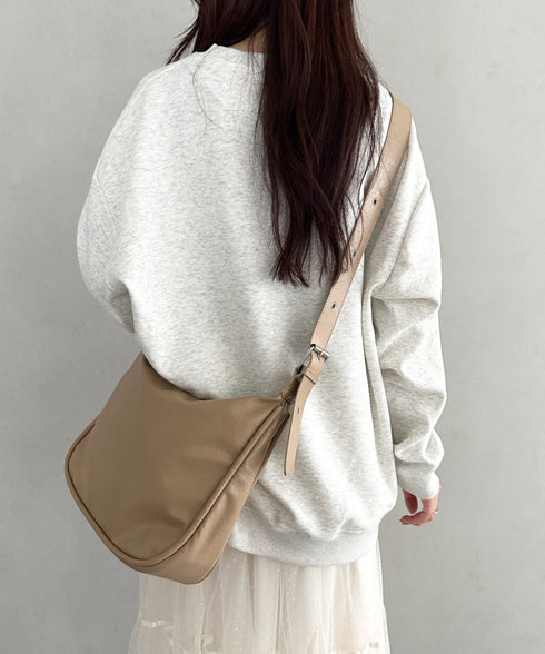 A4収納可 PUショルダーバッグ ユニセックス | MD1243022 | ベージュ