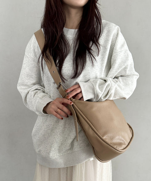 A4収納可 PUショルダーバッグ ユニセックス | MD1243022 | ベージュ