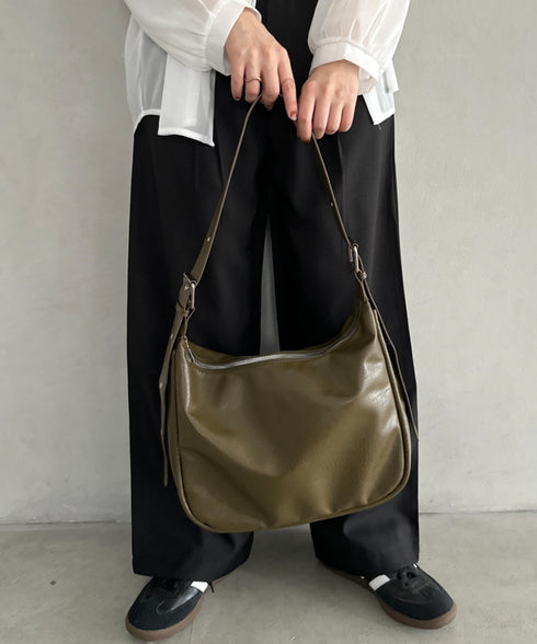 A4収納可 PUショルダーバッグ ユニセックス | MD1243022 | カーキ