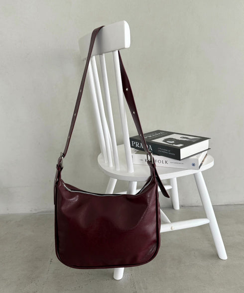 A4収納可 PUショルダーバッグ ユニセックス | MD1243022 | ワインレッド