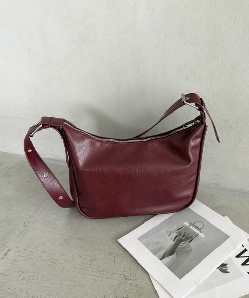 A4収納可 PUショルダーバッグ ユニセックス | MD1243022 | ワインレッド