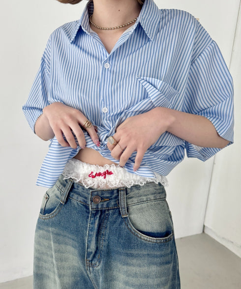 レースロゴレイヤードショートパンツ | NU2243073 | ホワイト