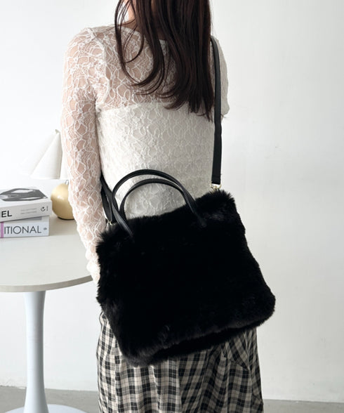 2WAYフェイクファーショルダーバッグ | CL1244013 | ブラック