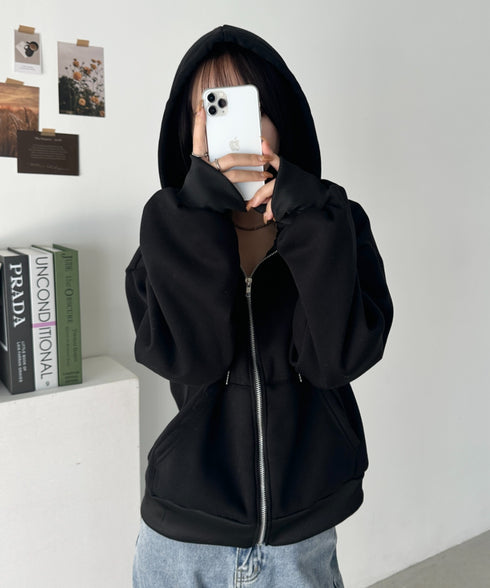 無地裏起毛ジップパーカー | CL2243189 | ブラック