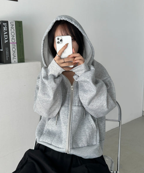 無地裏起毛ジップパーカー | CL2243189 | ライトグレー