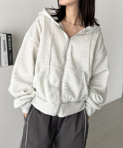 無地裏起毛ジップパーカー | CL2243189 | オートミール