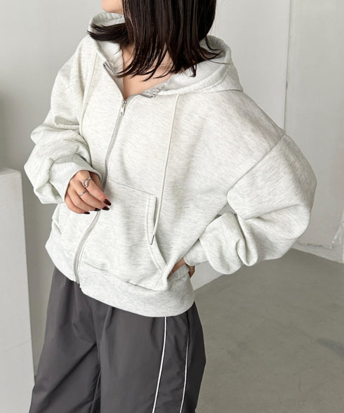 無地裏起毛ジップパーカー | CL2243189 | オートミール