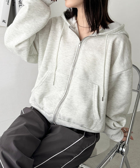 無地裏起毛ジップパーカー | CL2243189 | オートミール