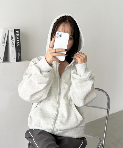 無地裏起毛ジップパーカー | CL2243189 | オートミール