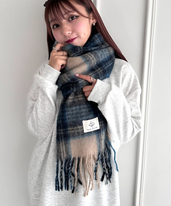 ボリュームチェックマフラー | NU6244114 | ブルー