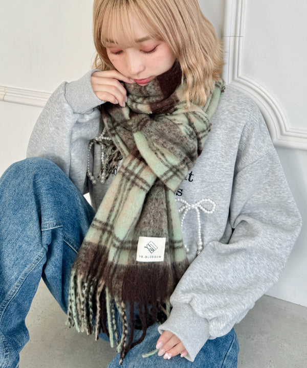 ボリュームチェックマフラー | NU6244114 | ミント