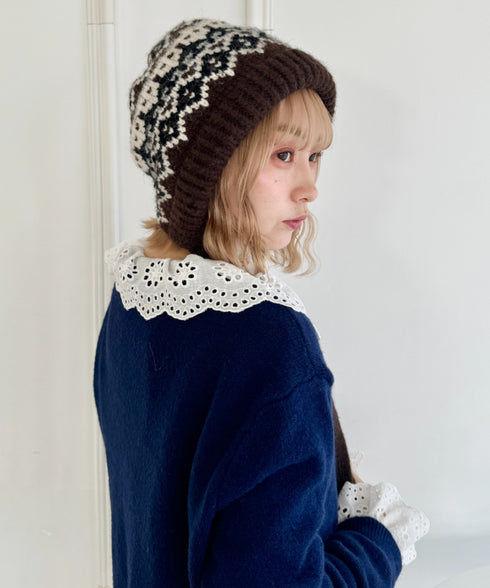 フェアアイル柄イヤーフラップビーニー | NU5244115 | ブラウン