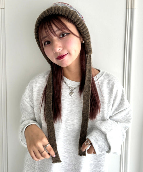 フェアアイル柄イヤーフラップビーニー | NU5244115 | カーキ