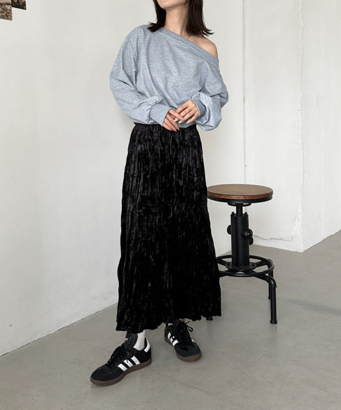 ベロアフレアスカート | CL2246023 | ブラック