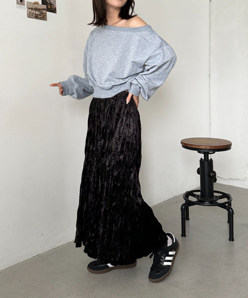 ベロアフレアスカート | CL2246023 | ブラック