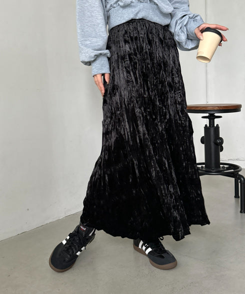 ベロアフレアスカート | CL2246023 | ブラック
