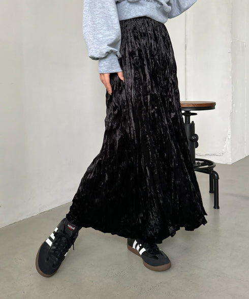 ベロアフレアスカート | CL2246023 | ブラック