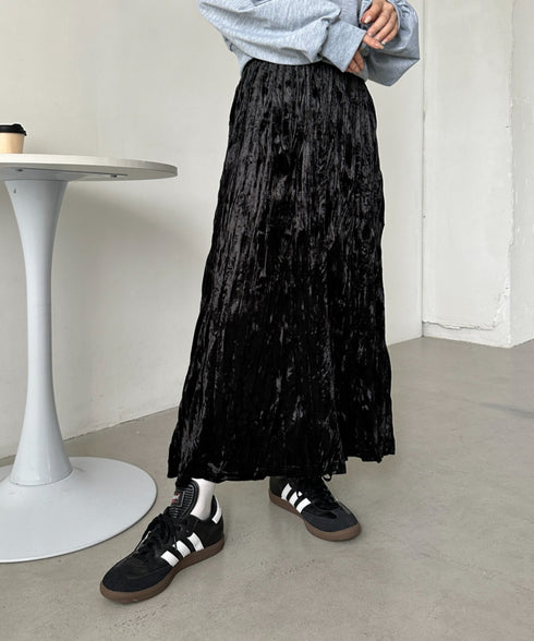 ベロアフレアスカート | CL2246023 | ブラック