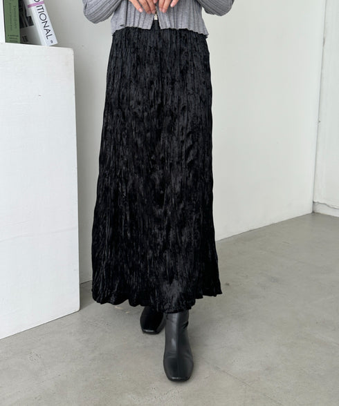 ベロアフレアスカート | CL2246023 | ブラック