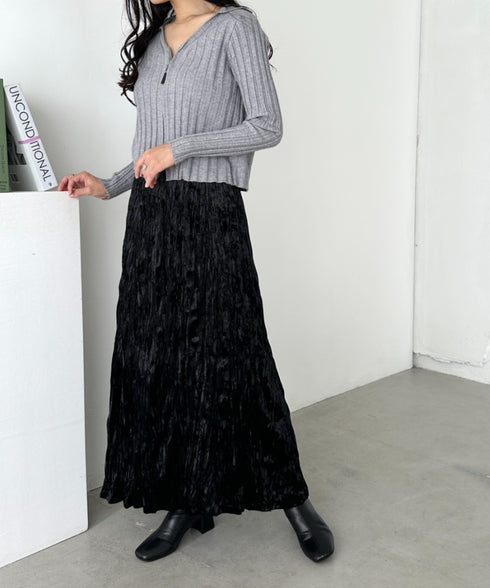 ベロアフレアスカート | CL2246023 | ブラック