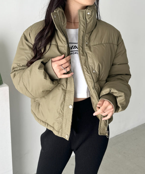 マットショート丈スタンドカラーダウンブルゾン | CL2244057 | カーキ