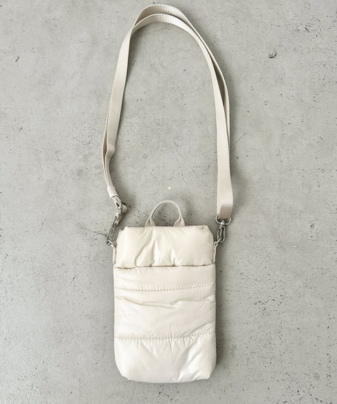 THE NORTH FACE(ザ・ノースフェイス)/2WAYキルティングクロスミニバッグ スマホショルダー ポーチ/PADDING CROSS BAG MINI | IM1244033 | クリーム