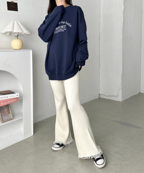 フリルレースリブニットパンツ | CL2244072 | アイボリー