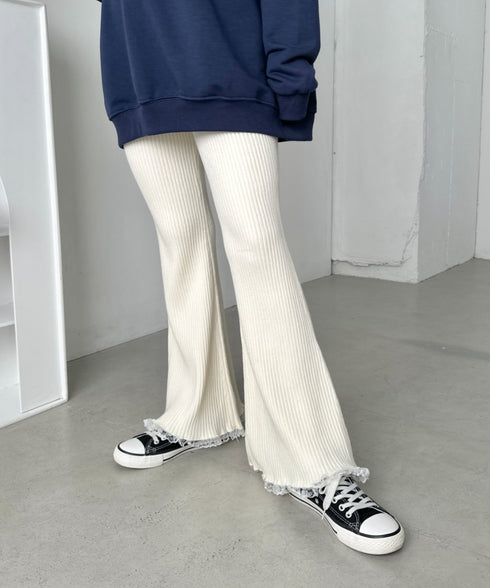 フリルレースリブニットパンツ | CL2244072 | アイボリー
